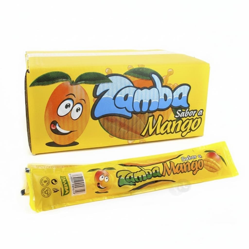 Flash ZAMBA Polos Líquidos para Congelar, Polines 1 Caja 55 Unidades (Piruleta Roja)