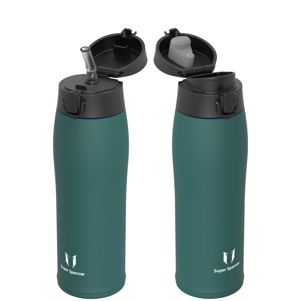 Super Sparrow Insulated Water Bottle - Travel Mug - 500ml, 750ml，950ml - Stainless Steel Water Bottles - BPA Free - Leakproof Metal Bottles - Includes 2 Lids, Straw Lid & Spout Lid — view 49