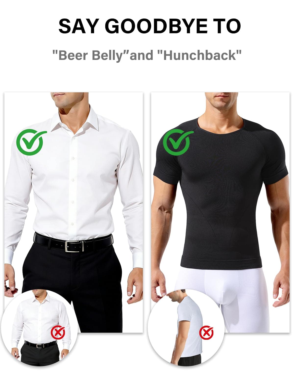 Casey Kevin Camiseta Compresión Hombre, Faja Reductora Hombre Adelgazante, Manga Corta Moldeadora Shapewear Secado Rápido para Gimnasio, Fitness, Deporte — view 5