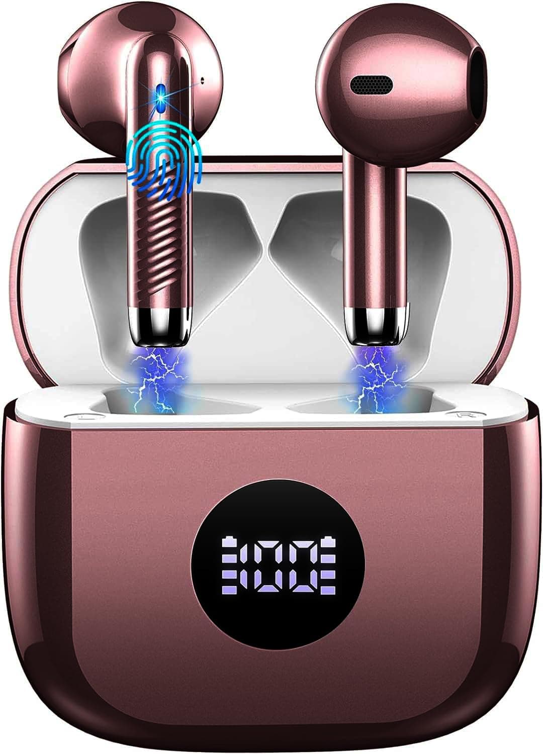 Wireless Earbuds, Bluetooth 5.4 Headphones in Ear with 4 ENC Noise Cancelling Mic, Bluetooth Earbuds 40Hrs Playtime, HiFi Stereo Deep Bass Wireless Earphones, IP7 Waterproof USB-C Fast Charge White — view 15