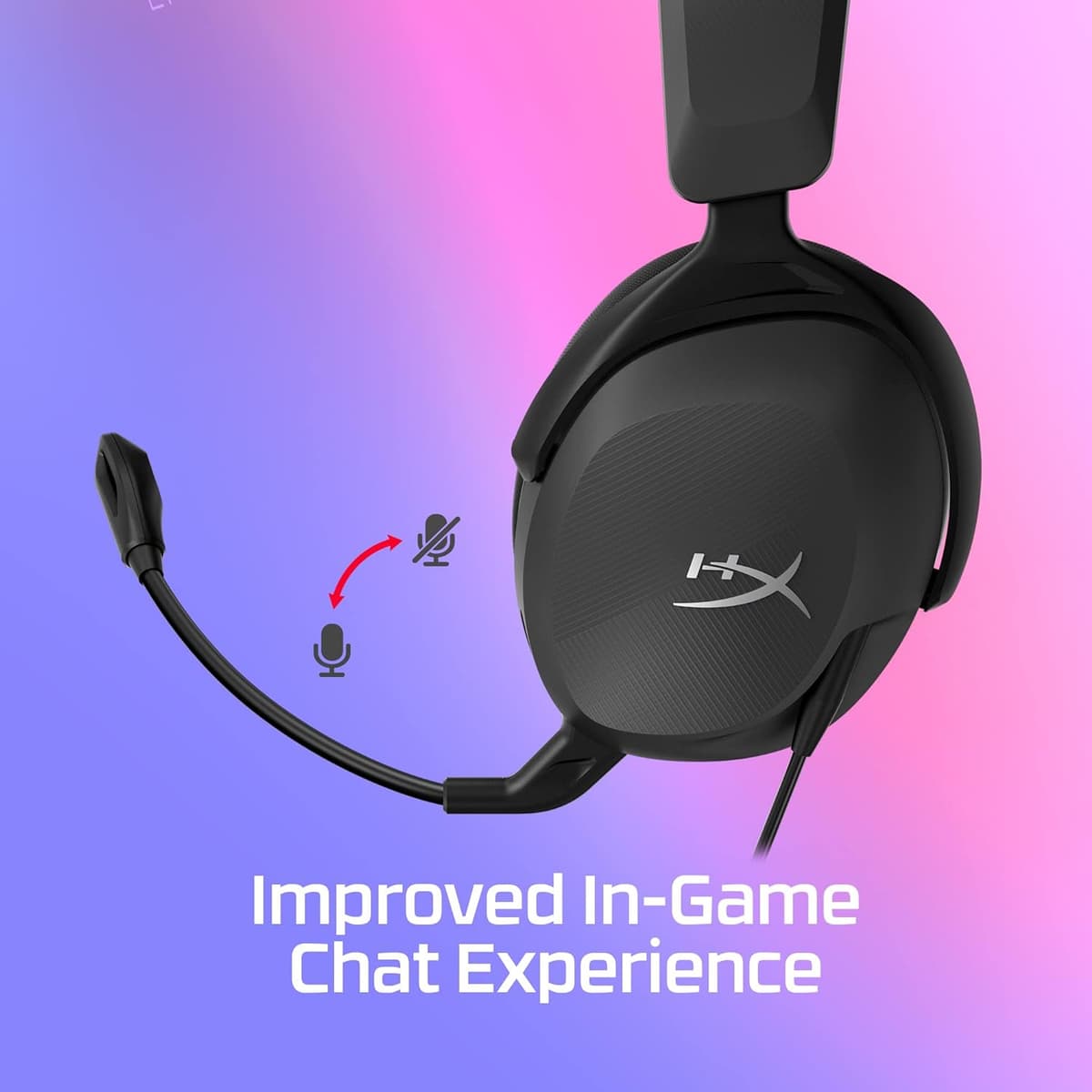 HyperX Cloud Stinger 2 Core, Cascos gaming para PC, Drivers de 40 mm y Audio Envolvente, 3.5 mm, Micrófono Plegable con cancelación de ruido - Negro Cableado Stinger 2 Core Negro — view 4