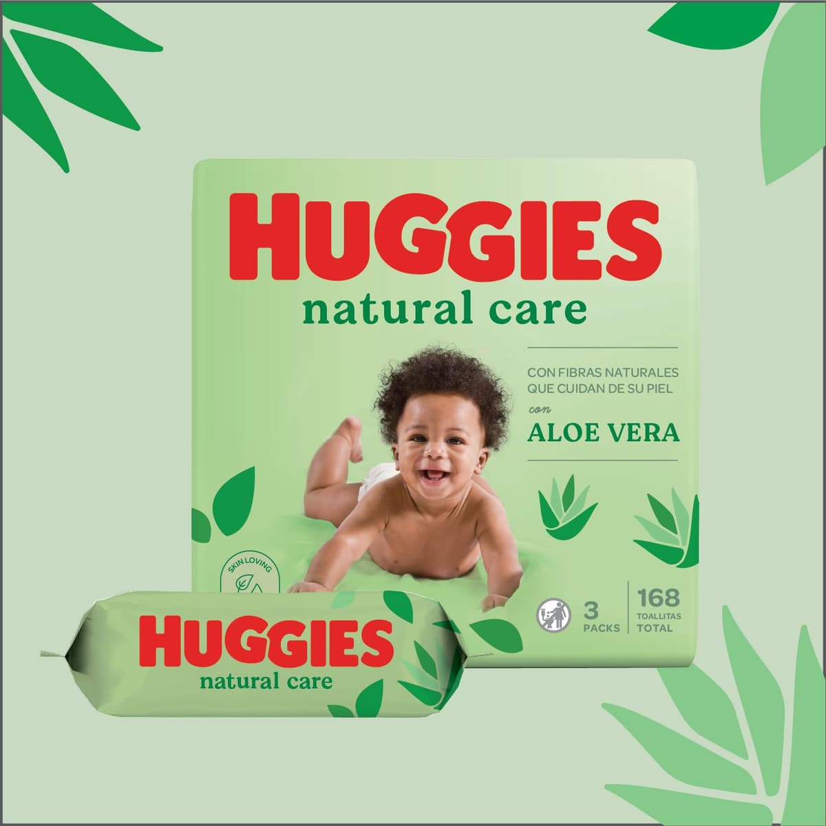 Huggies Natural Care Toallitas para Bebé, Aloe Vera, 10 Packs de 56, Total 560 Toallitas — view 2