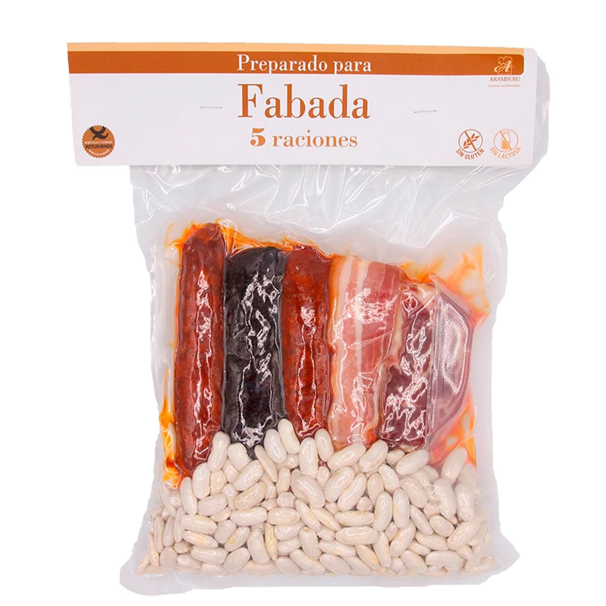 ARAMBURU Pack para Fabada Asturiana, Alubia Blanca y Compango, 5 Raciones, 1060 gr., Sin Gluten, Sin Lactosa