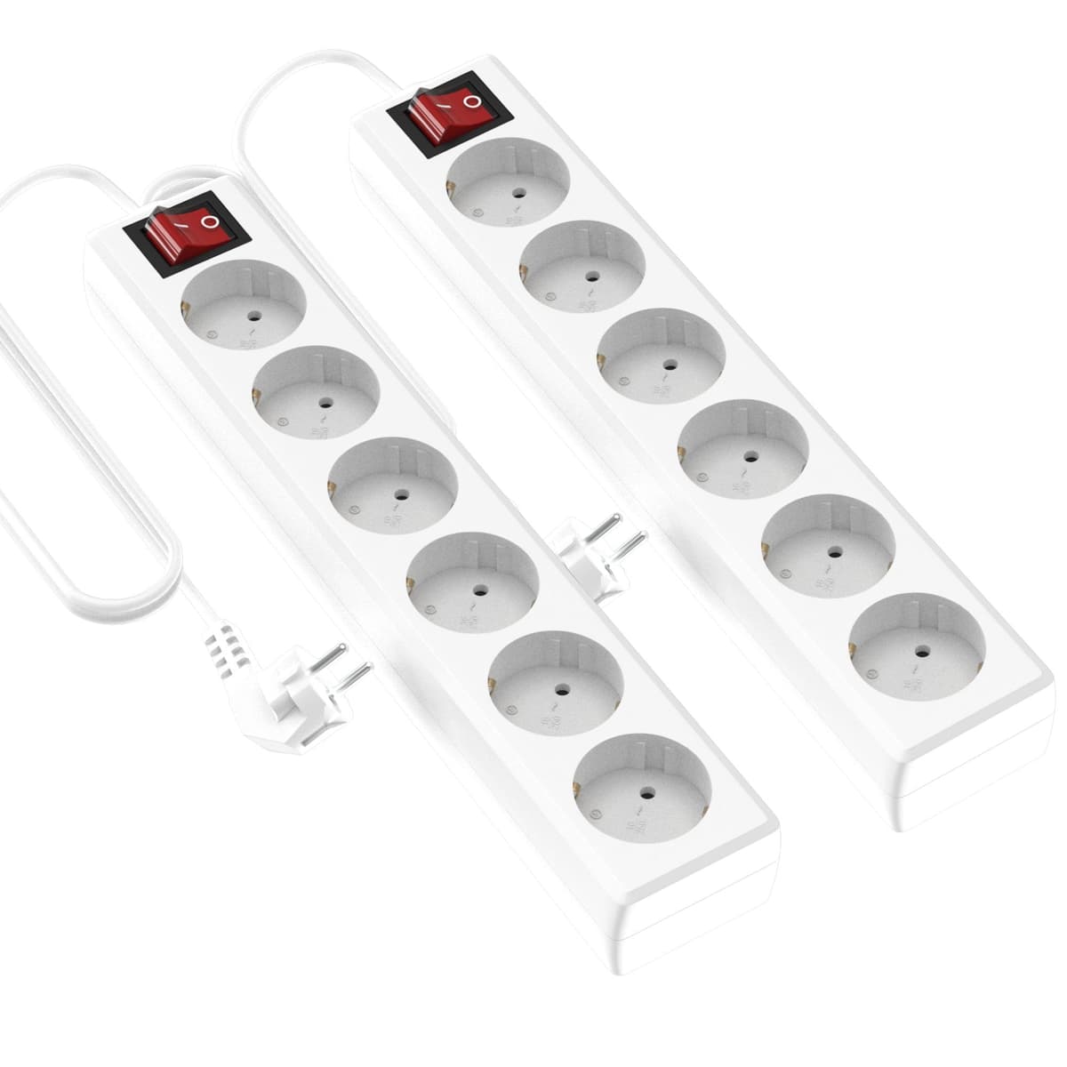 Garza Power - Regleta de 6 enchufes con Interruptor y Toma de Tierra | Ladrón múltiple de 1.4 Metros | hasta 3680W | Protección Infantil |Cable H05W-F 3G | Color Blanco — view 9