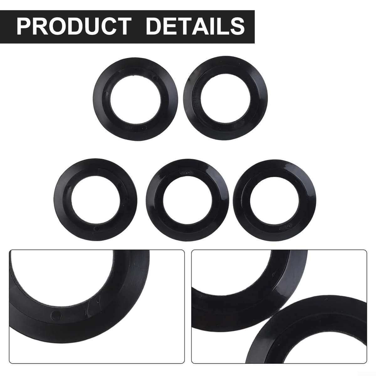 Springwillfly 5 Pack Rubber Seal Washer Gasket For Kitchen Sink Basket Strainer, Flexible Black Replacement Seals For 78Mm 79Mm 80Mm 82Mm 83Mm(For 78 79 80mm) — view 4
