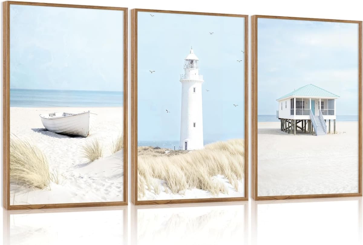 TOARTi Boho Framed Canvas Wall Art Prints, Set of 3 Mid Century Modern Wall Decor, Nature Plants Desert Sun Art Paintings, Bohemian Artwork for Living Room, Bedroom, Dining Room, Office - 12x16 x3 — view 53