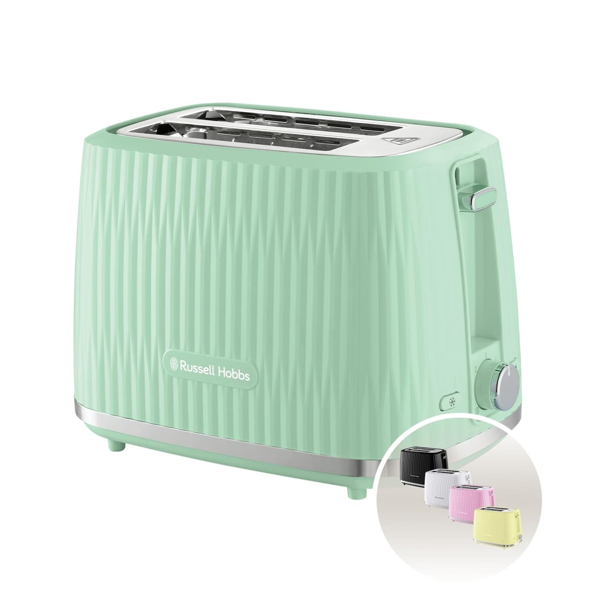 Russell Hobbs Eden 2 Slice Toaster (6 Browning Settings, High Lift Feature, Frozen, reheat, Cancel Functions, Removable Crumb Tray, 800W, Raspberry) 27372 — view 12