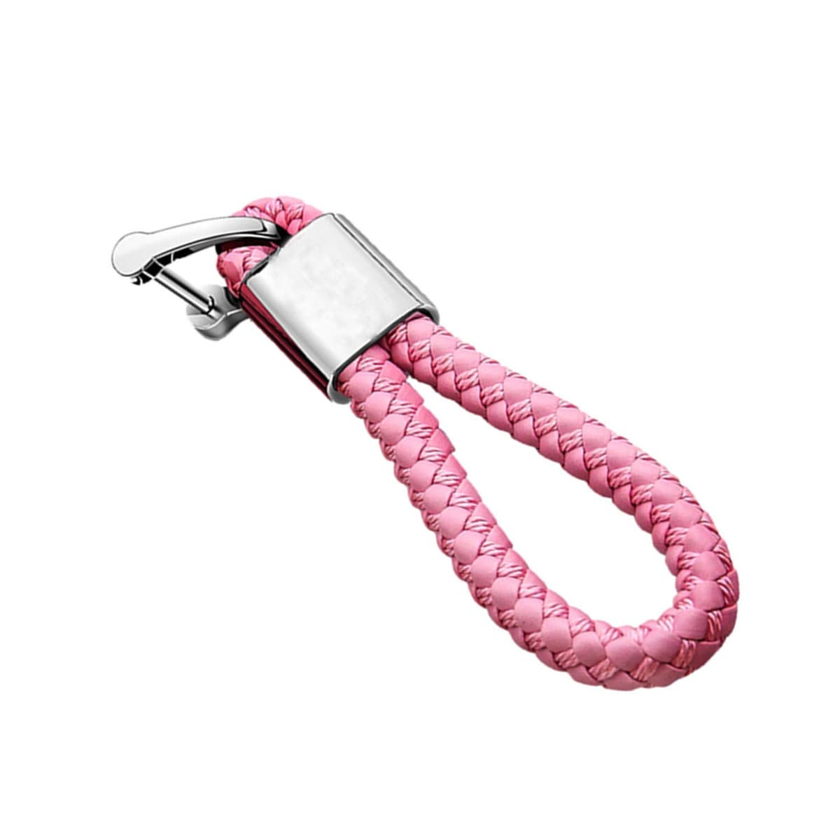 M.JVisun Soft TPU Case Cover Protector Case for Land Rover, Car Remote Key Fob Case for Land Rover Discovery 4/Sport Freelander 2 for Range Rover Evoque/Sport/Velar - Glossy Pink - Braided Keychain — view 4