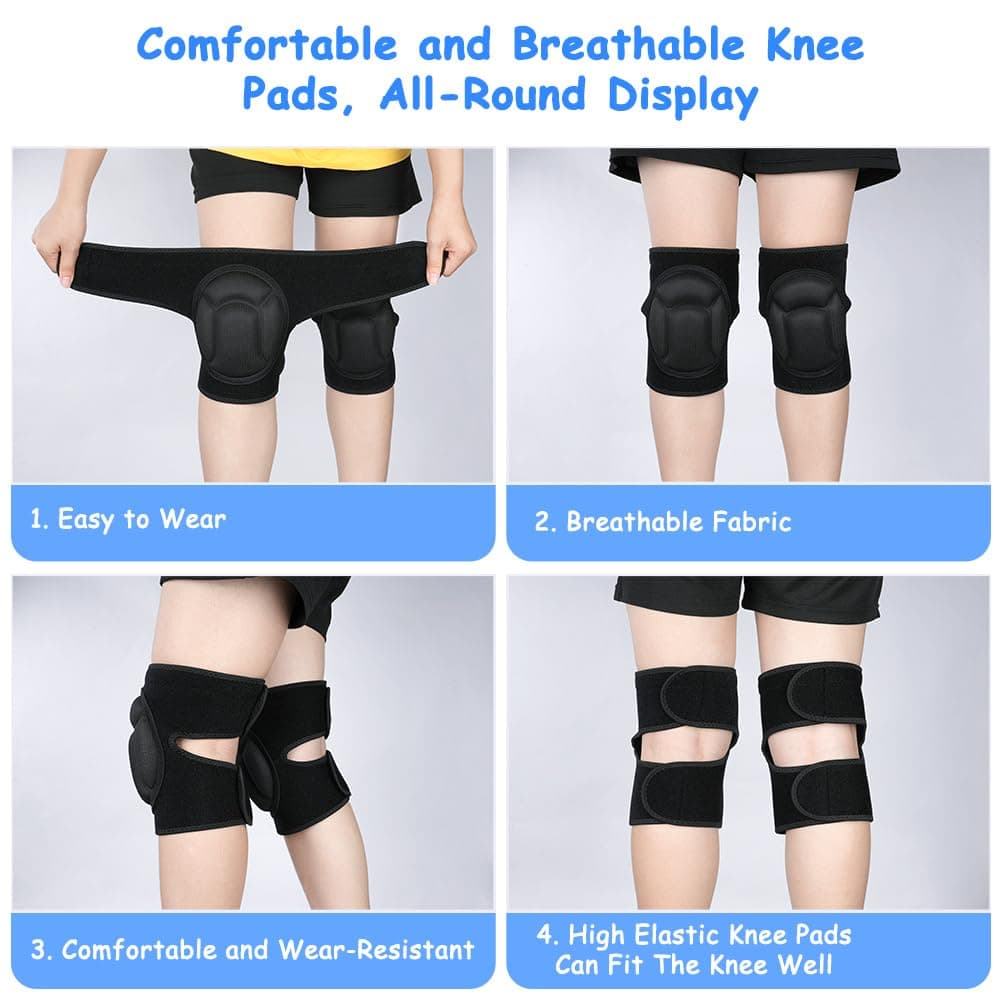 flintronic 1 Par Rodilleras Trabajo, Protección para la Rodilla, Esponja Eva De 20 Mm de Grosor, Antideslizantes para Rodilleras Voleibol Ajustables Adecuadas para Voleibol, Baile, Jardín (L,Negro) — view 3