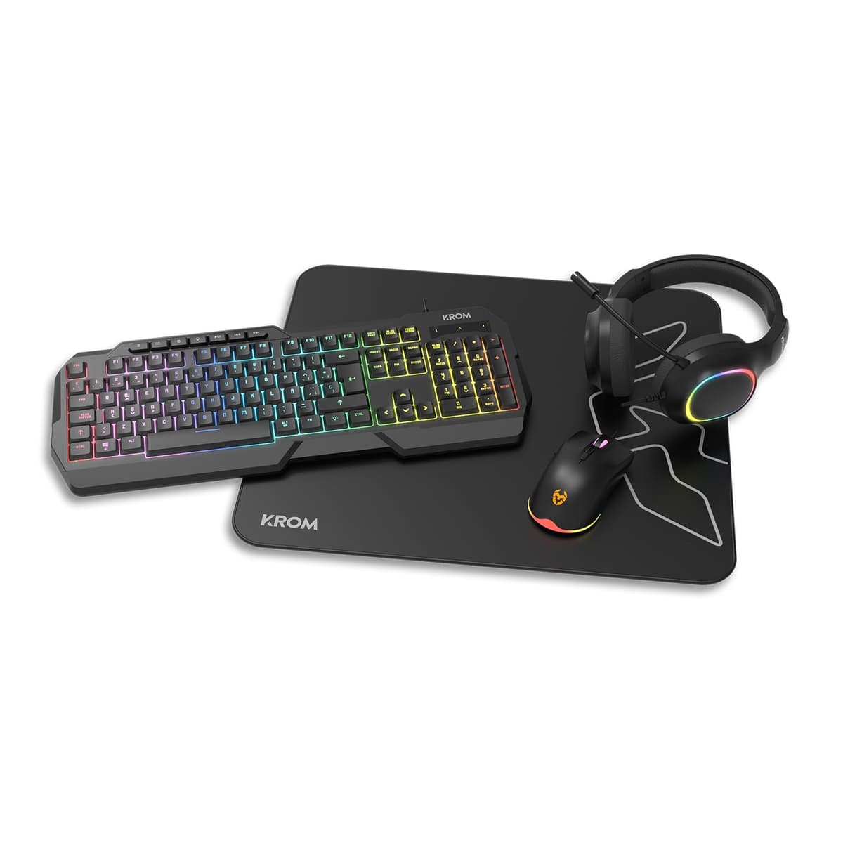 KROM Kalista - Teclado Gaming de Membrana RGB Rainbow, Formato 62%, Modo Gaming, N-19 Anti-ghosting, Windows | Mac, Layout español, Negro — view 18