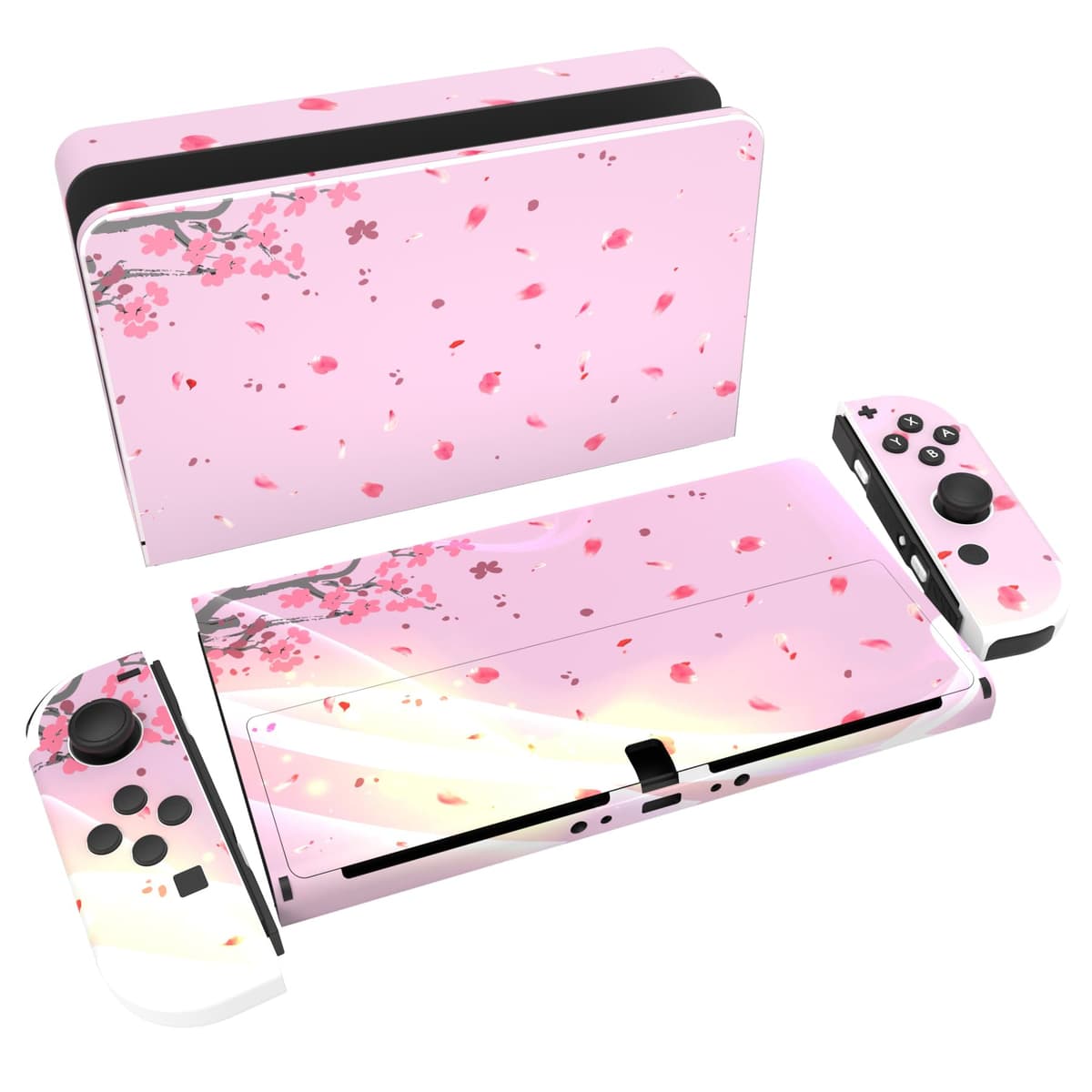 playvital Full Set Protective Stickers for Nintendo Switch OLED Model, Customized Vinyl Decal Skins for Switch OLED Console & Joycon & Dock & Grip - Nebula Galaxy — view 31
