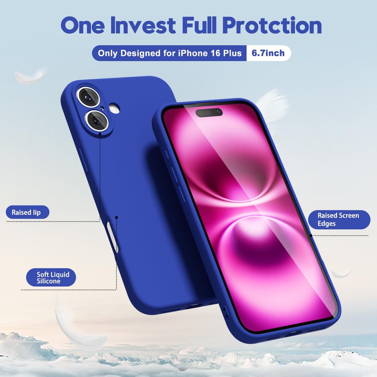 oakxco for iPhone 17 Pro Max Phone Case Liquid Silicone, Cute Thin Slim Grip Soft Rubber Gel for Women Men, Smooth Matte TPU Plain Solid Color Girly Simple Case with Camera Cover, Light Pink — view 1177