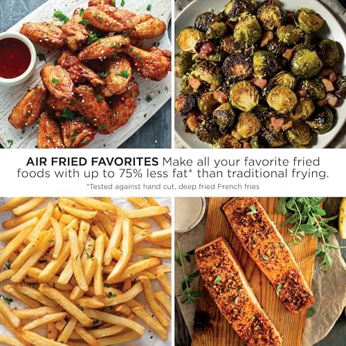 Ninja Air Fryer, 4 QT Capacity, 4 in 1 Roast, Crisp, Reheats and Dehydrates, Dishwasher Safe Parts, 105 F to 400 F, 1550 Watt, Grey, 1 Count — view 2