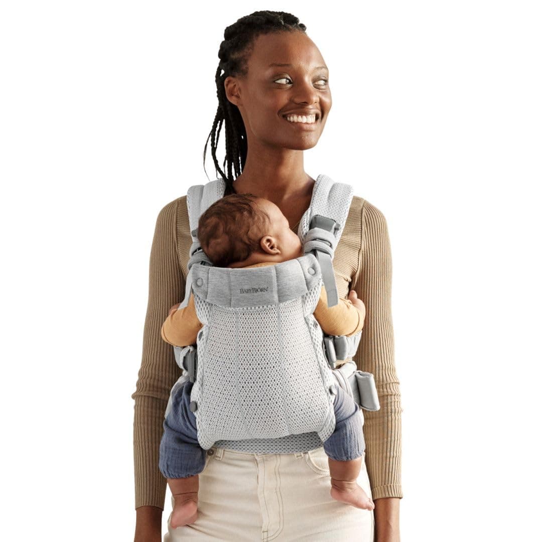 BABYBJÖRN Mochila Porta Bebé Harmony, 3D Malla, Plata