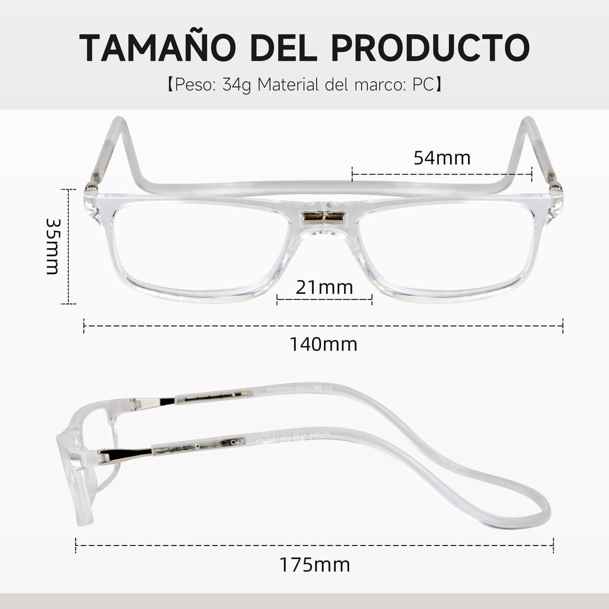 NEW VISION Gafas Presbicia Hombre, Gafas de Presbicia Cierre Imán, Longitud Ajustable, Gafas De Lectura para Hombre y Mujer, NV2904 — view 2