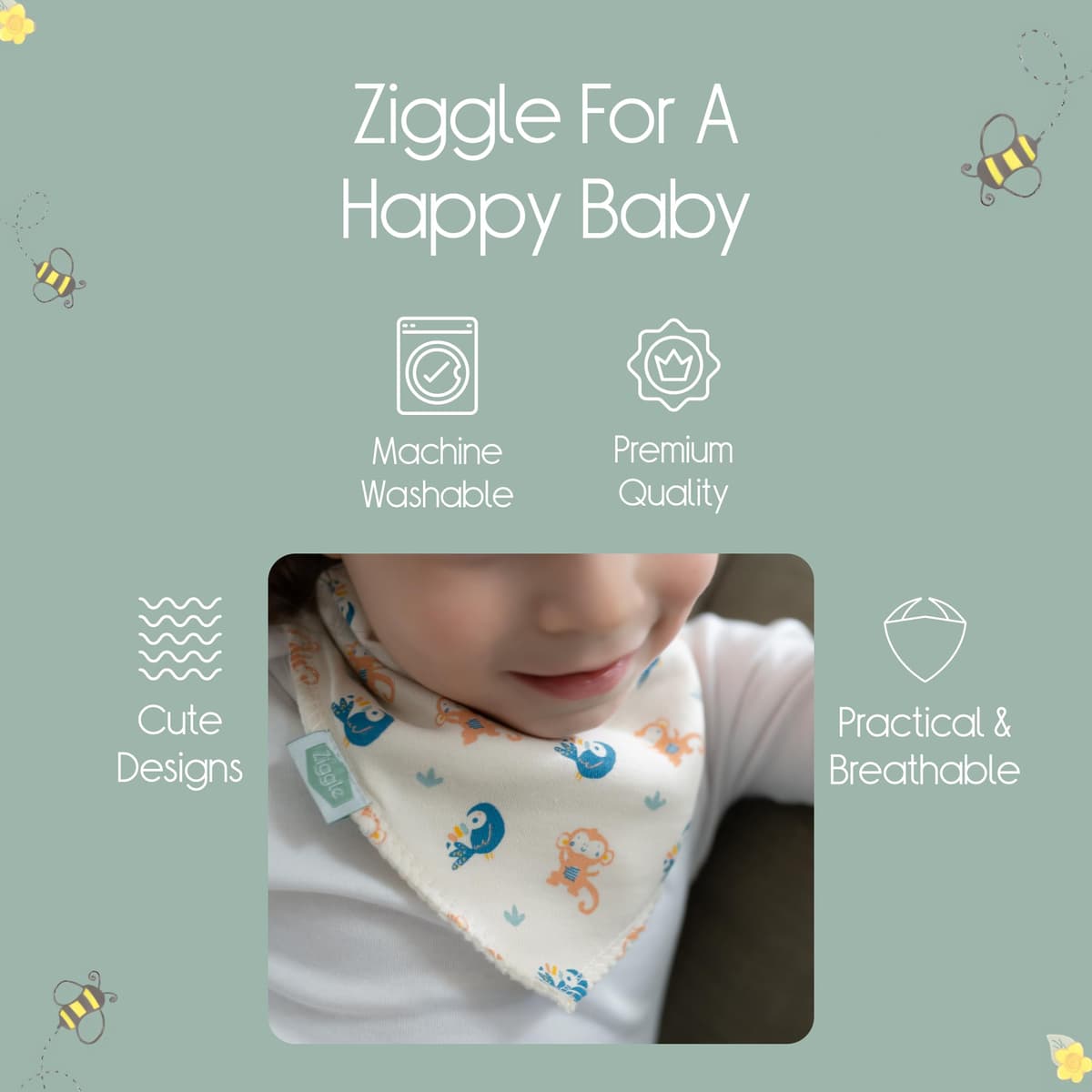 Bandana Dribble Bibs - Cotton Front Baby Bibs Newborn to 24 Months - Newborn Baby Gifts - Bibs For Comfortable Kids — view 49