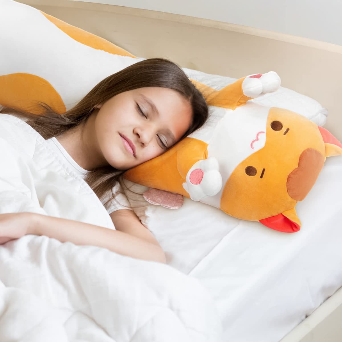 Mewaii Peluche Gato Naranja Largo Almohada Kawaii 110CM Suave de Gato de Animales Muñecas de Peluche Que Respira Juguetes Navidad Regalo para Niños — view 5