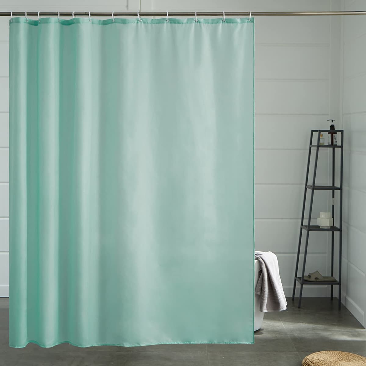 Furlinic Cortina Ducha 200x200cm Antimoho Impermeable Lavable Blanco Tela Poliéster Grandes Cortinas de Baño con 12 Aros de Cortina Ducha. — view 63