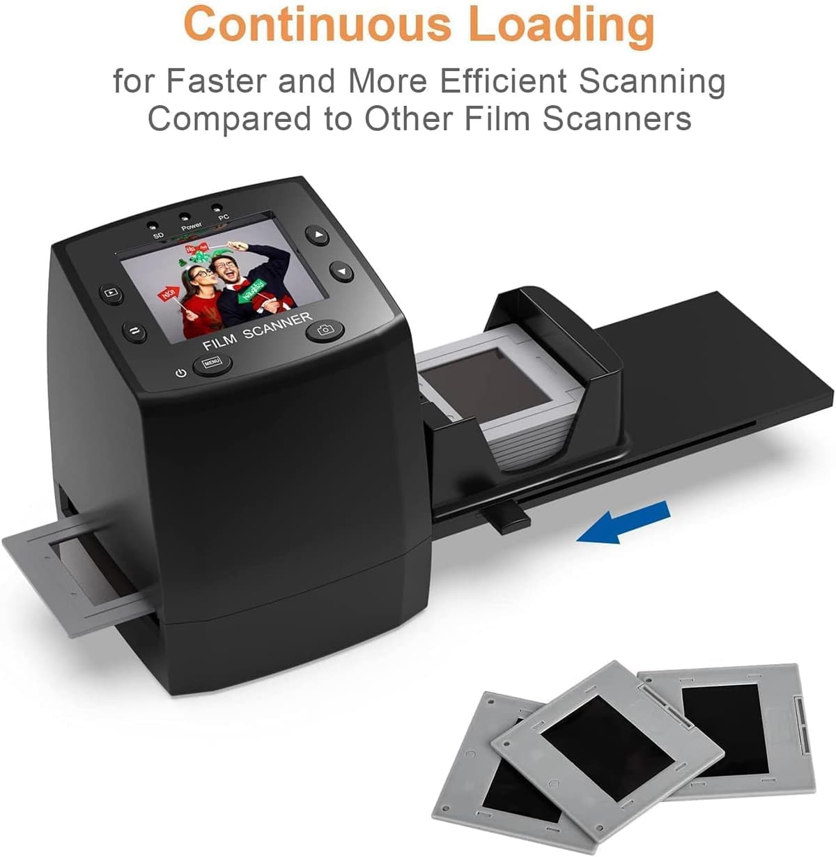 DIGITNOW!High Resolution 135 Film/Slide Scanner, Slide Viewer and Convert 35mm Negative Film &Slide to Digital JPEG Save into SD Card , with Slide Mounts Feeder No Computer/Software Required. — view 4