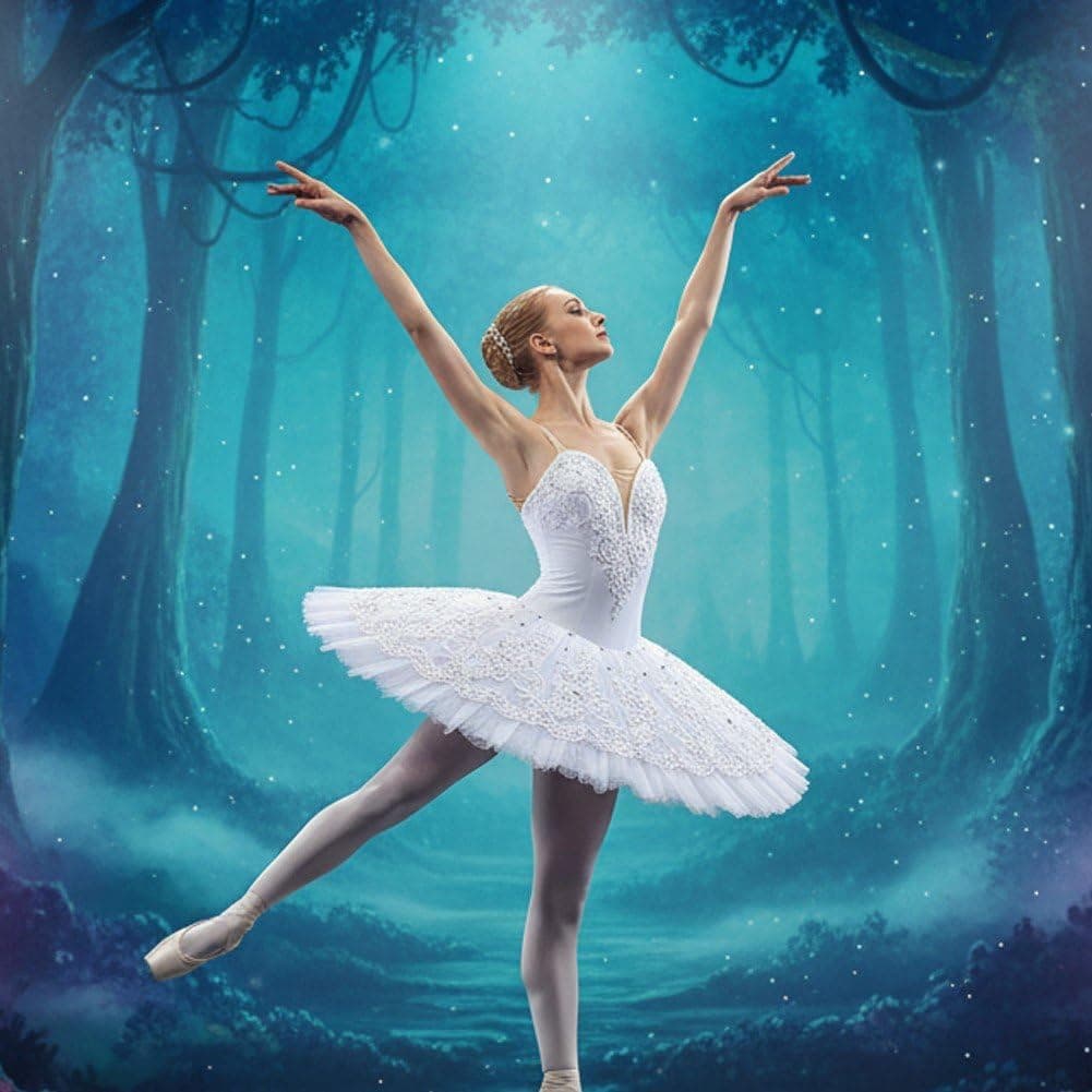 Casiler Tutú De Ballet Profesional para Adultos, Vestido De Ballet para Mujer, Disfraces De Bailarina, Falda Tutú con Lentejuelas Blancas para Escenario — view 7
