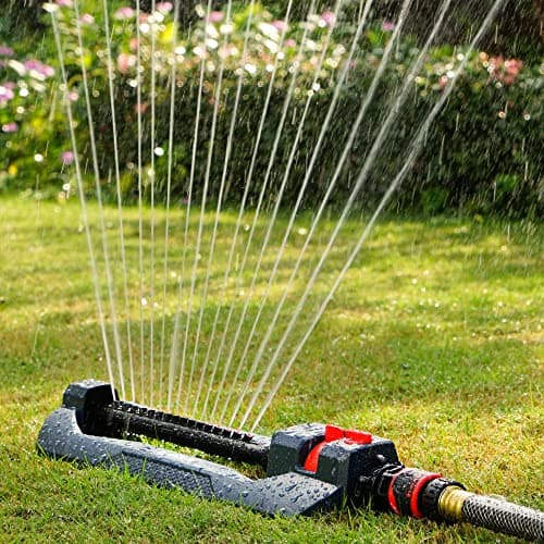 Eden 94105 Weighted Oscillating Sprinkler | Covers Up to 3,600 sq. ft., 16 Precision Nozzles, Adjustable Range, Flow Control, Turbo Drive Motor, Quick Connect Bundle