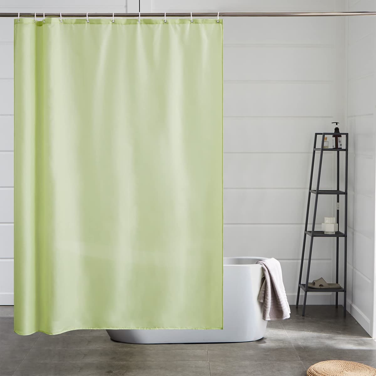 Furlinic Navy Shower Curtain Anti Mould Resistant Waterproof Bathroom Curtains Washable Polyester Fabric 90x180cm with Weight Tape for Bath Wet Room 35x72 Inch. — view 153