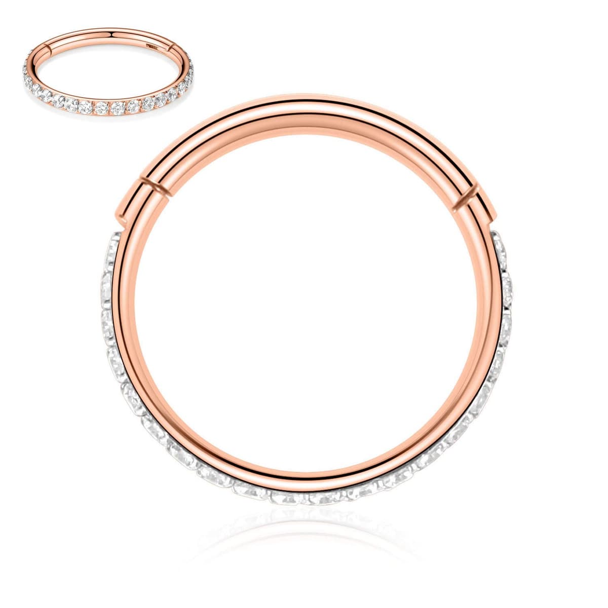 hengkaixuan CZ/Opal Nose Rings Conch Jewellery Septum Clicker 316L Surgical Steel Segment Ring Helix Cartilage Earrings Hoop Daith Tragus Rook Piercing Jewellery — view 49