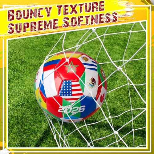 Tellingyou 1 Pack Size 5 2026 World Flag Soccer Ball Bulk with Pump Needle Multi-Country Design for Adults Team Training Club Events Sports Parties and Soccer Fan Gifts — view 4