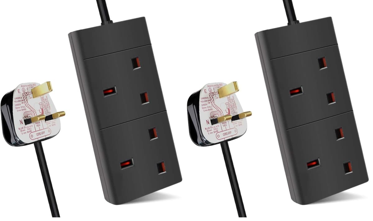 ExtraStar 4 Way Extension Lead, 13A Fused UK Plug Extension Socket, 5M Extension Cable Power Strip - White — view 8