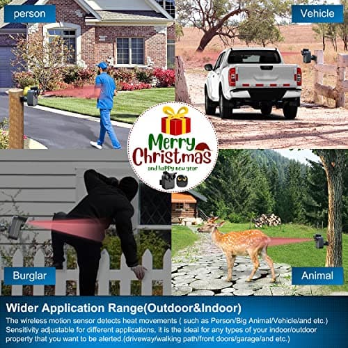 Driveway Alarm- 1/2 Mile Long Range Wireless Driveway Alarm Outdoor Weather Resistant Motion Sensor&Detector-Home&Office DIY Security Alert System-Monitor&Protect Outdoor/Indoor Property - 1 Receiver and 1 Sensor — view 2