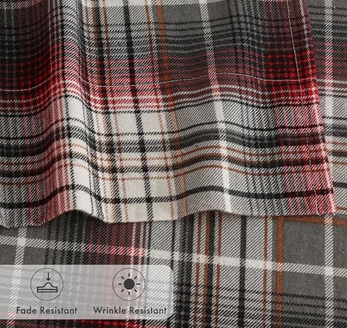 RUVANTI Flannel Sheets Full Size - 100% Cotton Double Brushed Bed Sheets Set, Deep Pockets 16 Inches, All Seasons Breathable & Extra Soft Full Sheets, Warm & Cozy, 4 Piece, Halloween Check — view 3
