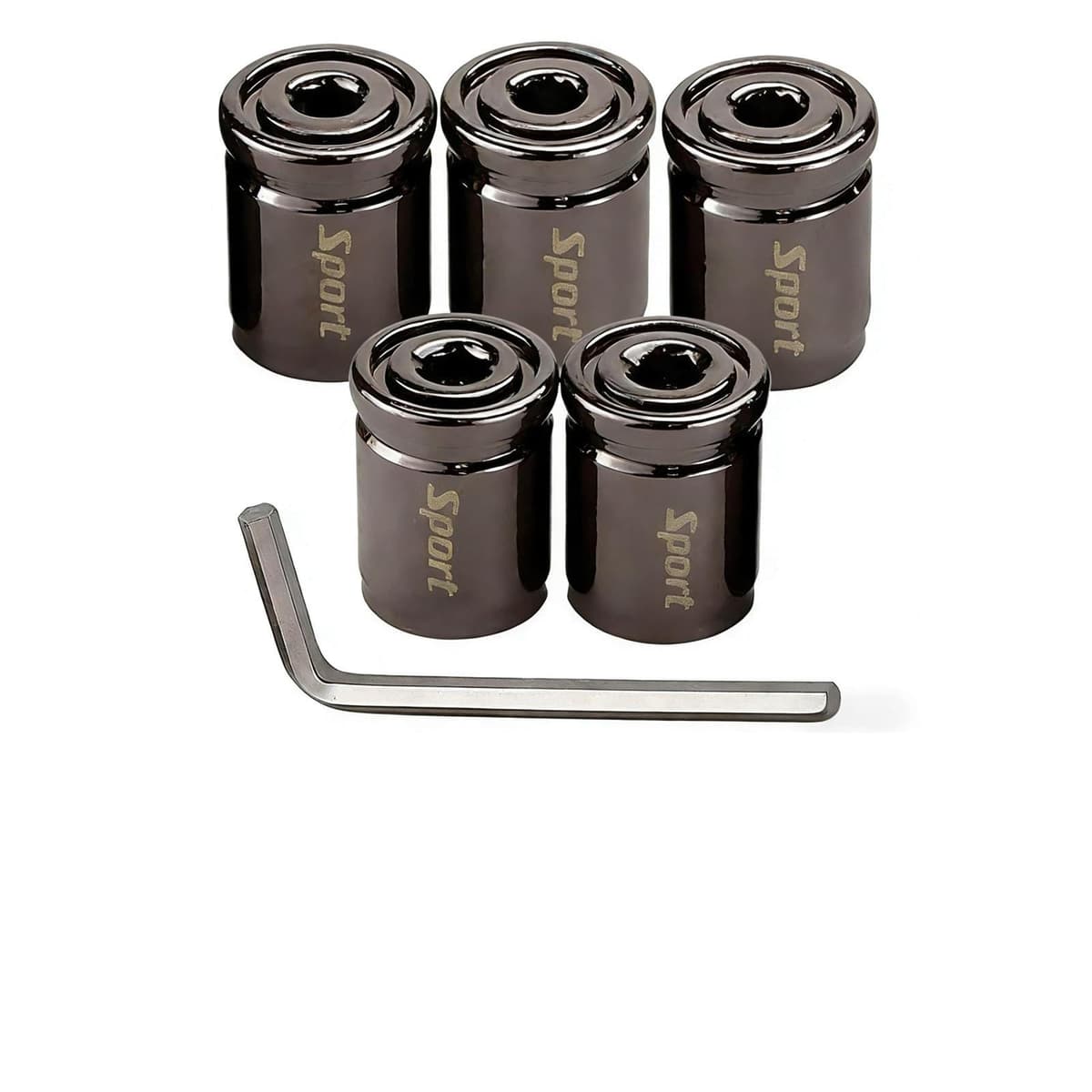 5 Piezas Metal Tapas Válvula de Neumático para Coche, Tapones Válvula Antirrobo Universales para Automóvil, SUV, Camiones, Motocicletas, Tapas Válvulas de Aire con Anillo de Sellado y Llave Incluida