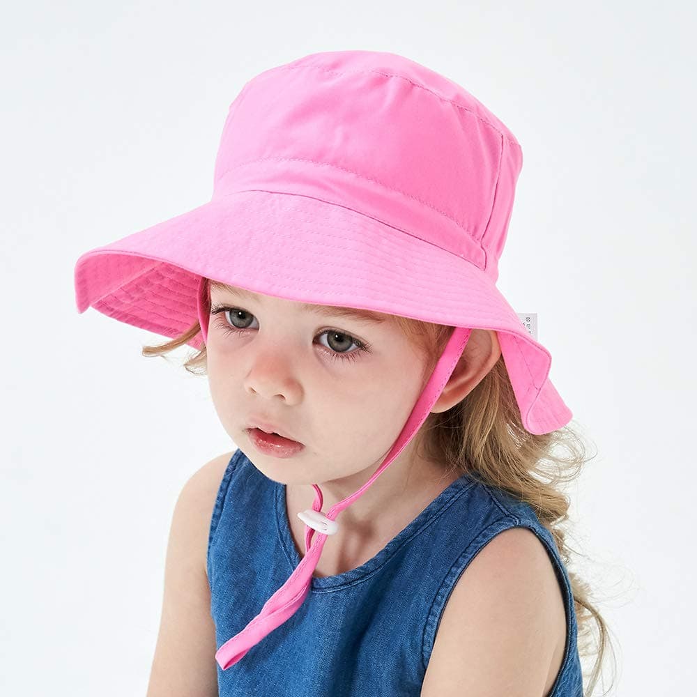 DRESHOW Baby Sun Hat Toddler Sun Protection Animal Cap Unisex Summer Bucket Hat with Chin Strap UPF 50+ — view 3