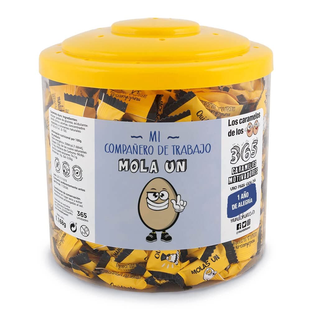 Regalo original. Tarro con 365 caramelos motivadores. Mi compañera de trabajo mola un huevo. Un caramelo motivador para cada dia del año — view 27