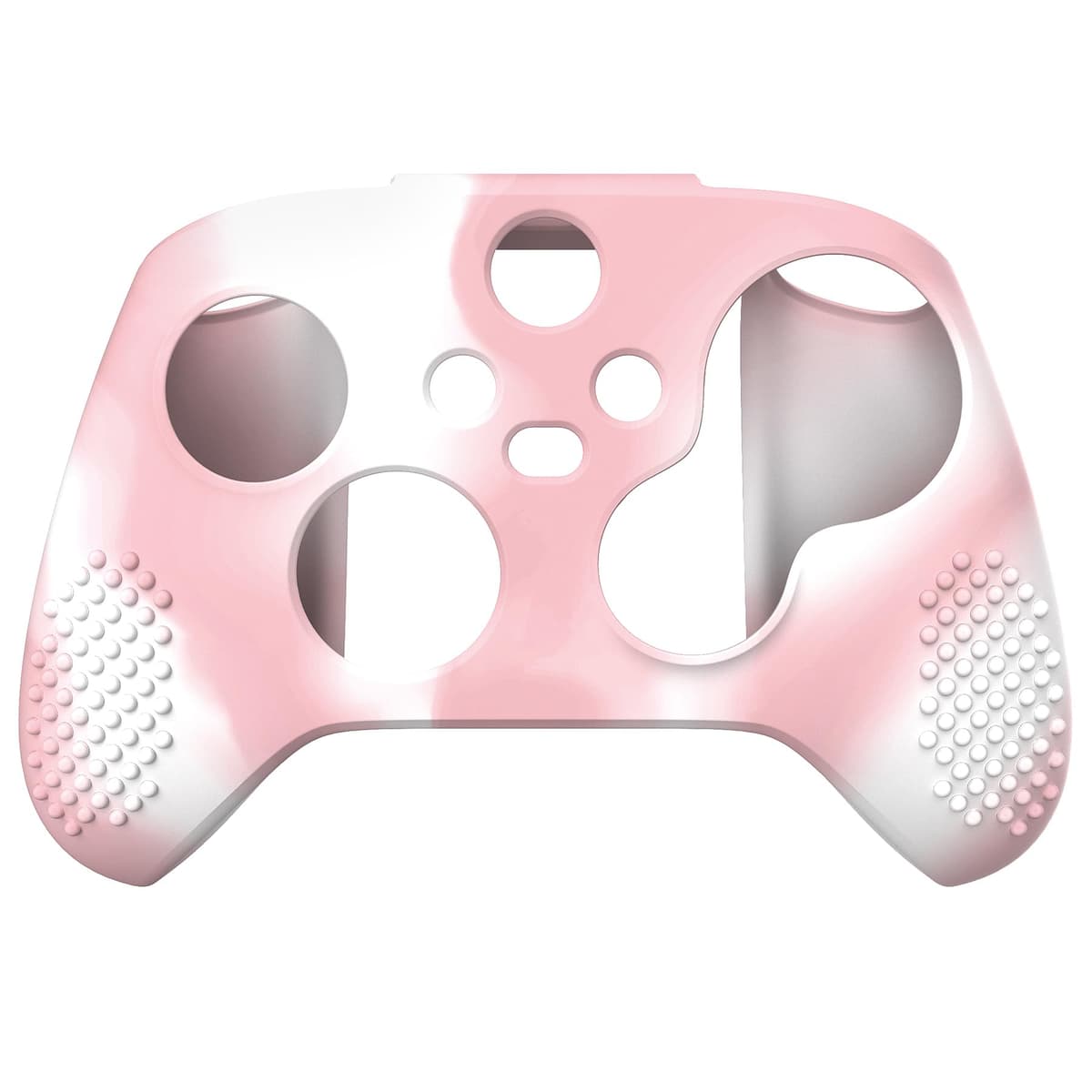 eXtremeRate PlayVital 3D Studded Edition Anti-Slip Silicone Cover Skin for Xbox Series X Controller, Soft Rubber Case Protector for Xbox Series S Controller with Thumb Grip Caps - Pink White — view 9