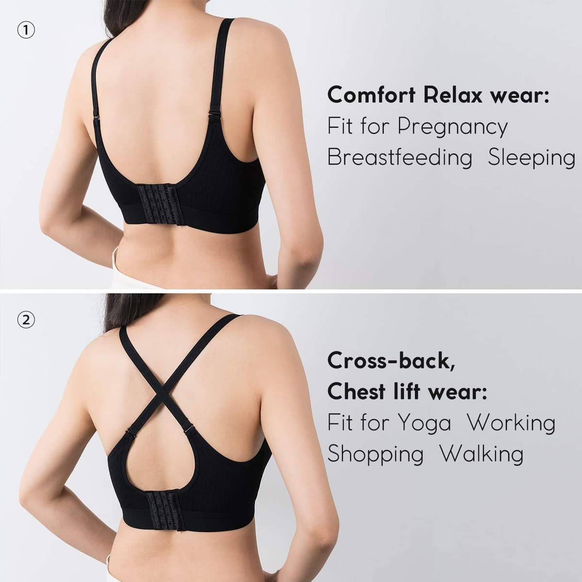 Vinfact Nursing Bra 3 Pack Seamless V Neck Maternity Bra Women Pregnancy Breastfeeding Bra — view 4