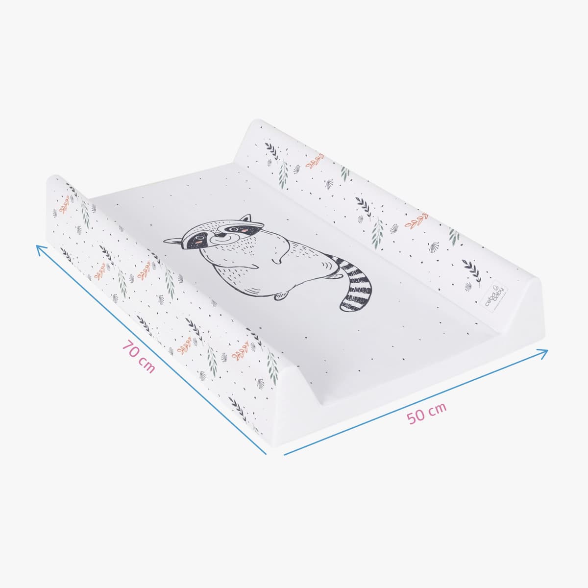 Soft Base Newborn Baby Changing Unit Mat with Raised Edges 50x70 cm (Raccoon) — view 4