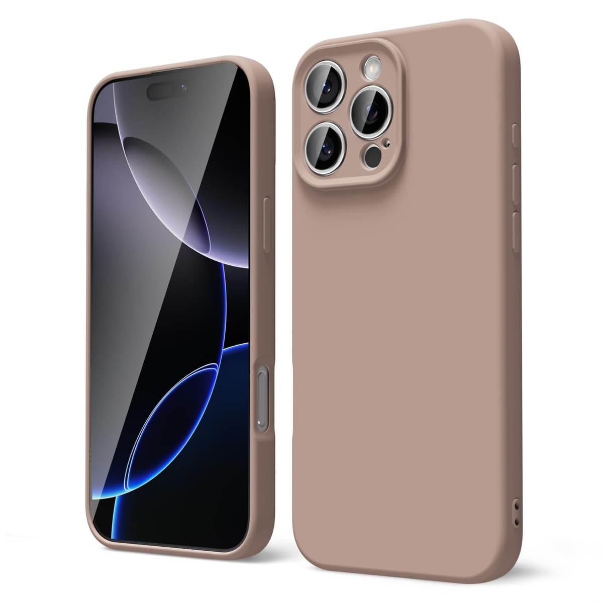 oakxco for iPhone 17 Pro Max Phone Case Liquid Silicone, Cute Thin Slim Grip Soft Rubber Gel for Women Men, Smooth Matte TPU Plain Solid Color Girly Simple Case with Camera Cover, Light Pink — view 1067