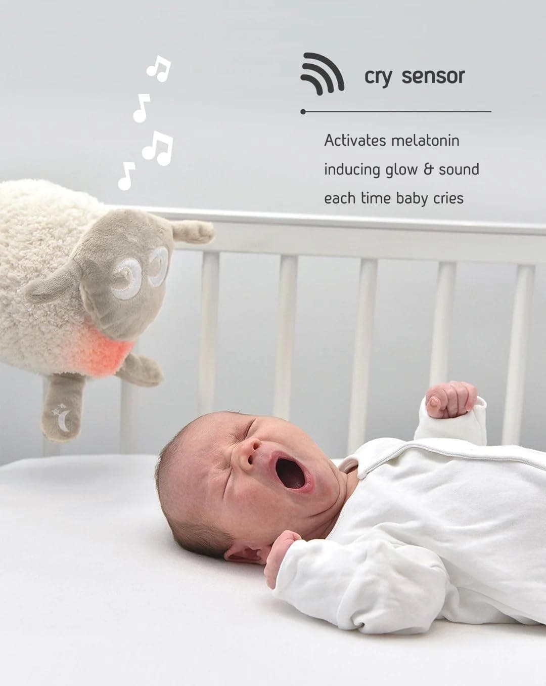 Sweet Dreamers, Rechargeable Ewan Deluxe, Beige | Baby & Infant Sleep Aid Gift | Cry Sensor & Nightlight | 10 Soothing White & Pink Noise Sounds | Continuous or Timer Playback | Machine Washable — view 4