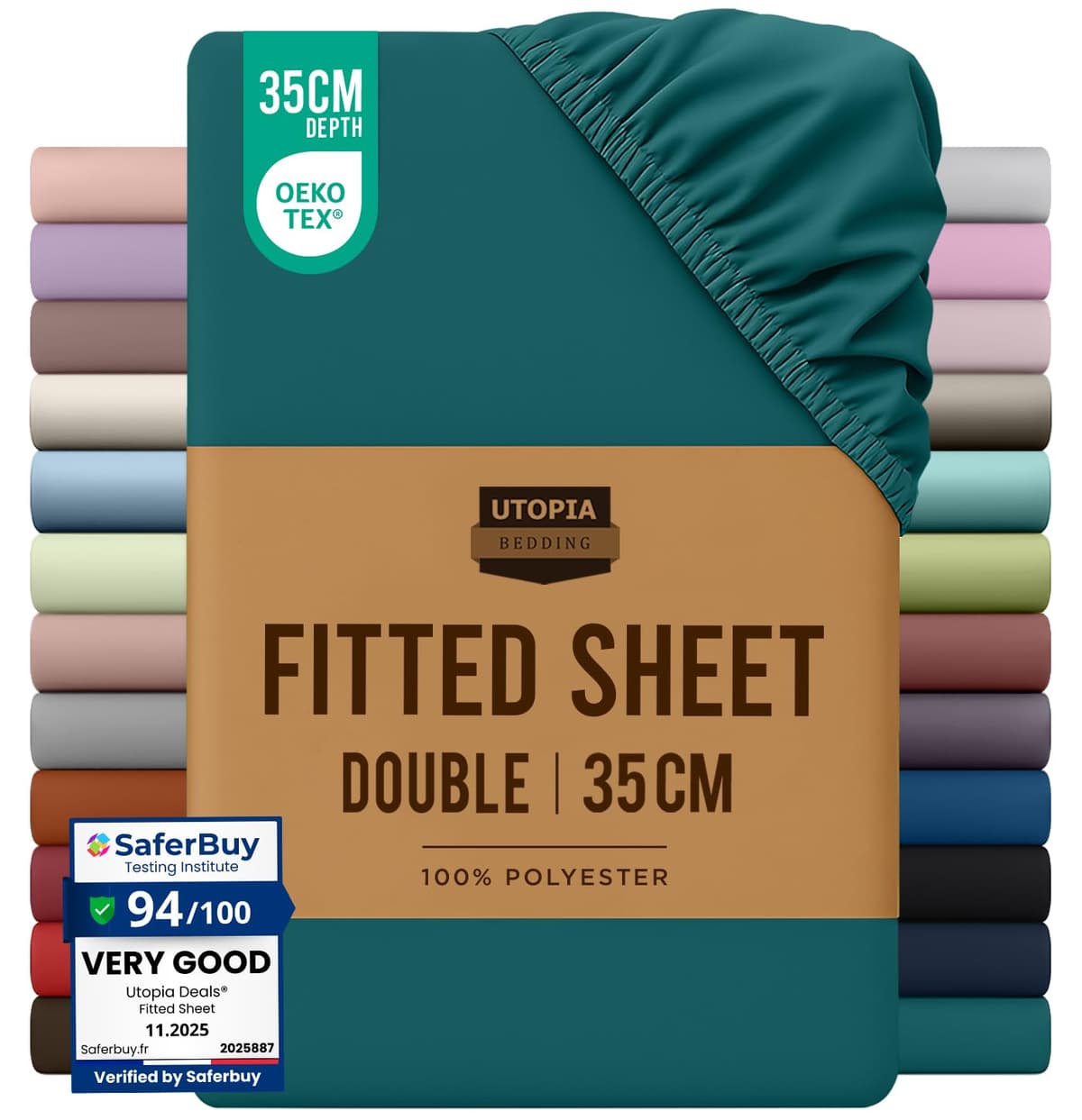 Utopia Bedding Fitted Sheet King, Grey - Deep Pocket 14 inch (35 cm) - Easy Care - OEKO-TEX Certified - Soft Brushed Microfibre Fabric - Shrinkage and Fade Resistant - Bottom Sheet — view 8
