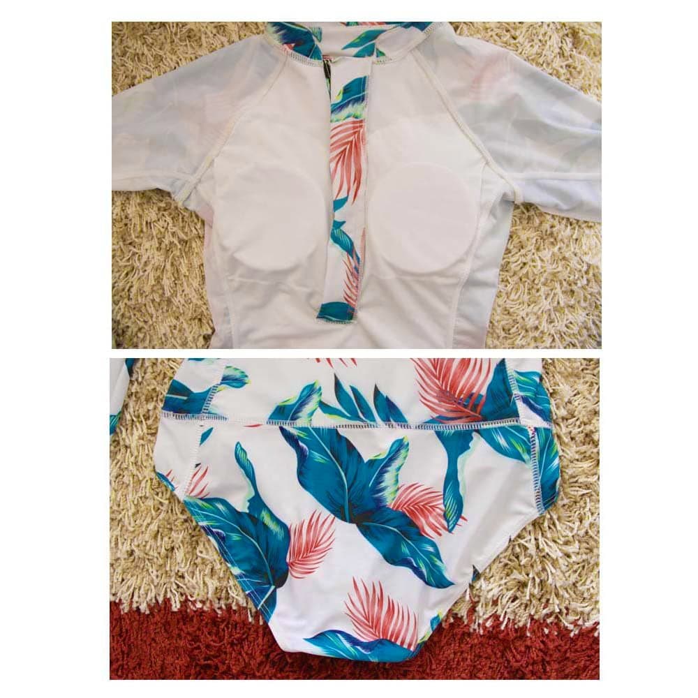 Ropa de Surf con Cremallera para Mujer Traje de Baño de Manga Larga Protectores contra Erupciones Recreativas de Una Pieza Traje de Baño — view 5