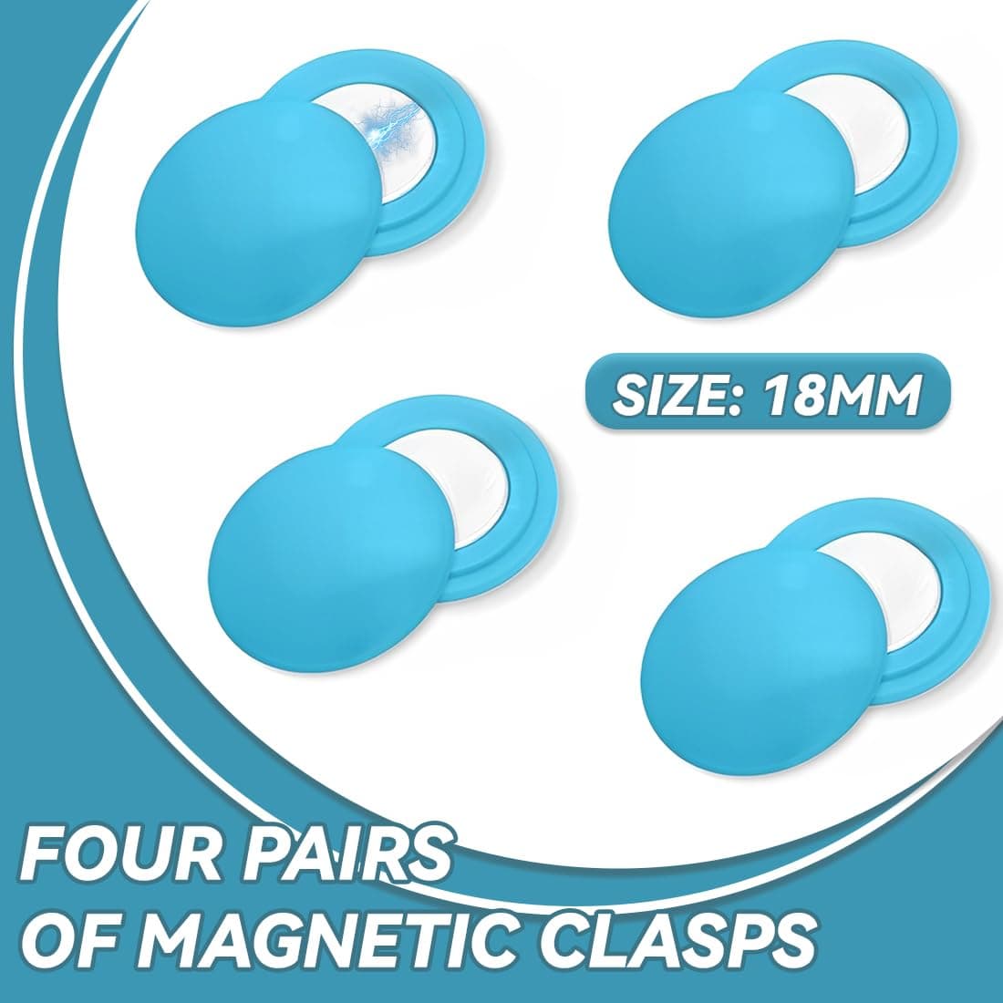 NJCXOLA Dorsales Running, 4 Pares Imanes Porta Dorsal Running, Fijación Magnética Dorsal, Imanes Porta Dorsales para La Fijación del Número de Carrera, Accesorios de Maratón - Azul lago — view 2