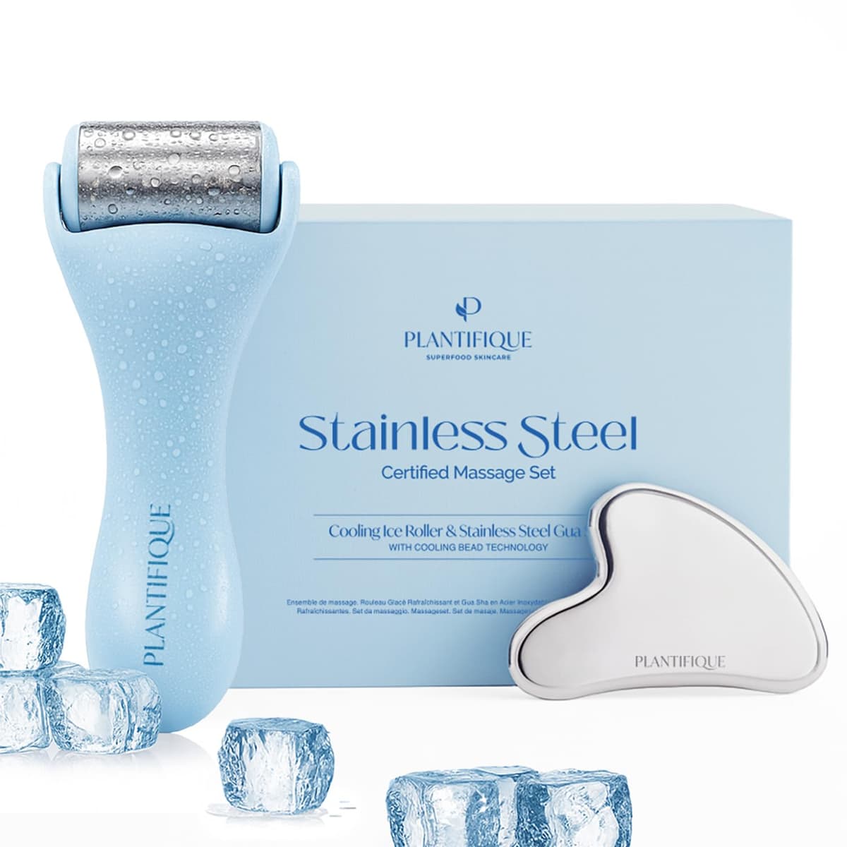 PLANTIFIQUE Gua Sha y Rodillo Facial de Jade - Masajeador Facial Antiarrugas para Tonificar la Piel - Face Roller - Rodillo Masaje y Guasha de Piedra Jade Auténtico — view 7
