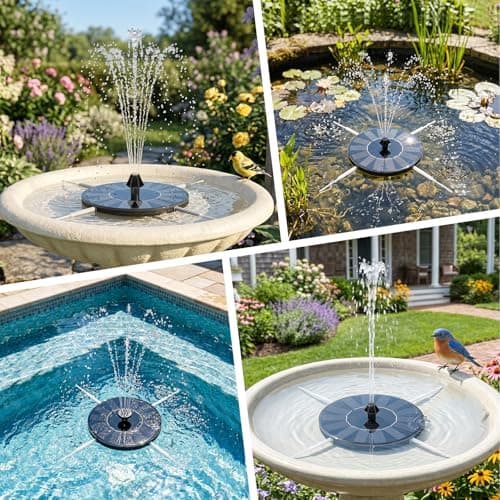 Mademax Solar Bird Bath Fountains, Upgrade 1.4W Solar Fountain Pump with 8 Nozzles & 4 Brackets, Free Standing Floating Solar Powered Water Fountain Pump for Bird Bath, Garden, Pond, Pool, Outdoor — view 7