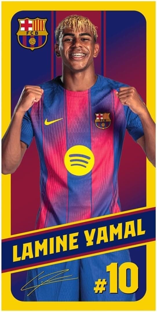 Barcelona FC Toallas de Playa, Microfibra, Azul y Grana, Diseño Lamine Yamal, Pedri y Escudo, 70 x 140 cm, 7 Diseños a Elegir (Escudo 670) — view 4