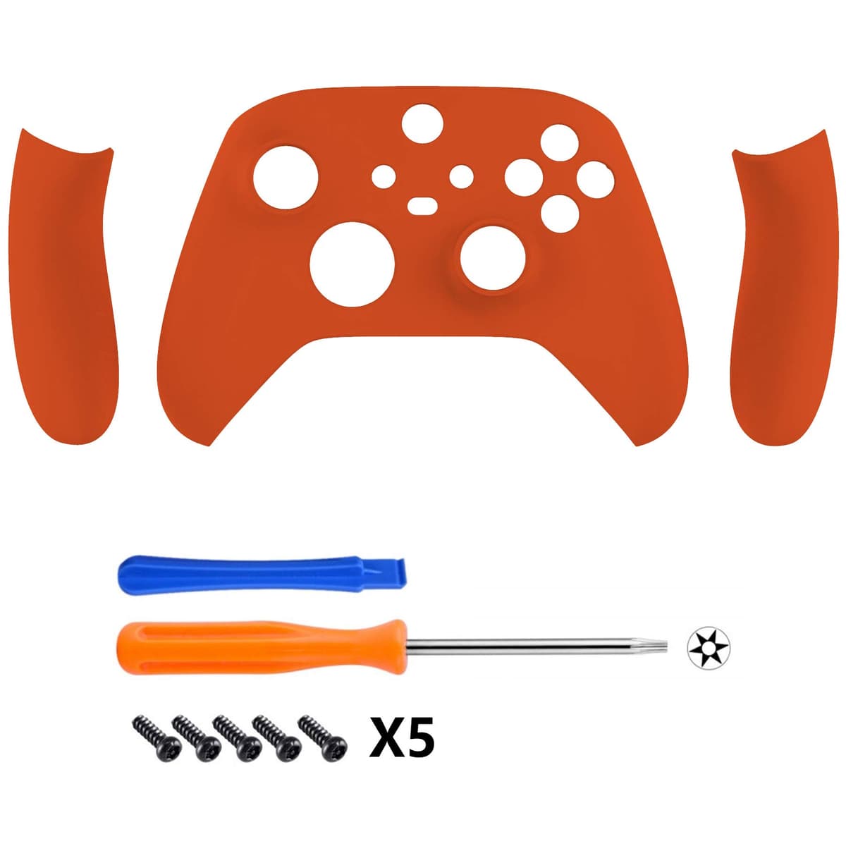 eXtremeRate Carcasa Delantera y Grip para Xbox Series X/S Mando - Cubierta Frontal Protectora de Agarre Empuñadura para Xbox Series S X Controlador - No Incluye Mando (Naranja) — view 3