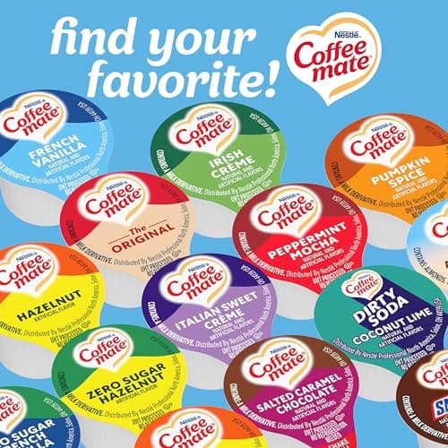 Nestle Coffee mate Coffee Creamer, French Vanilla, Liquid Creamer Singles, Non Dairy, No Refrigeration, 0.375 fl oz Tubs (Pack of 180) — view 5