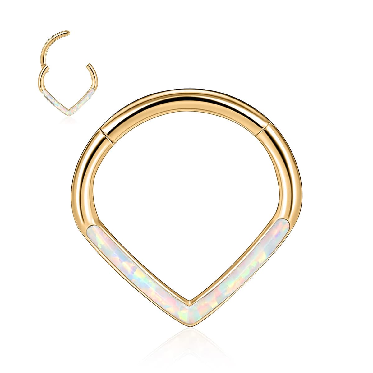 hengkaixuan Teardrop Daith Earrings Septum Jewellery Nose Hoop Ring Surgical Steel Daith Rook Tragus Piercing Jewellery Septum Clicker Ring Small Hoop Earring — view 49
