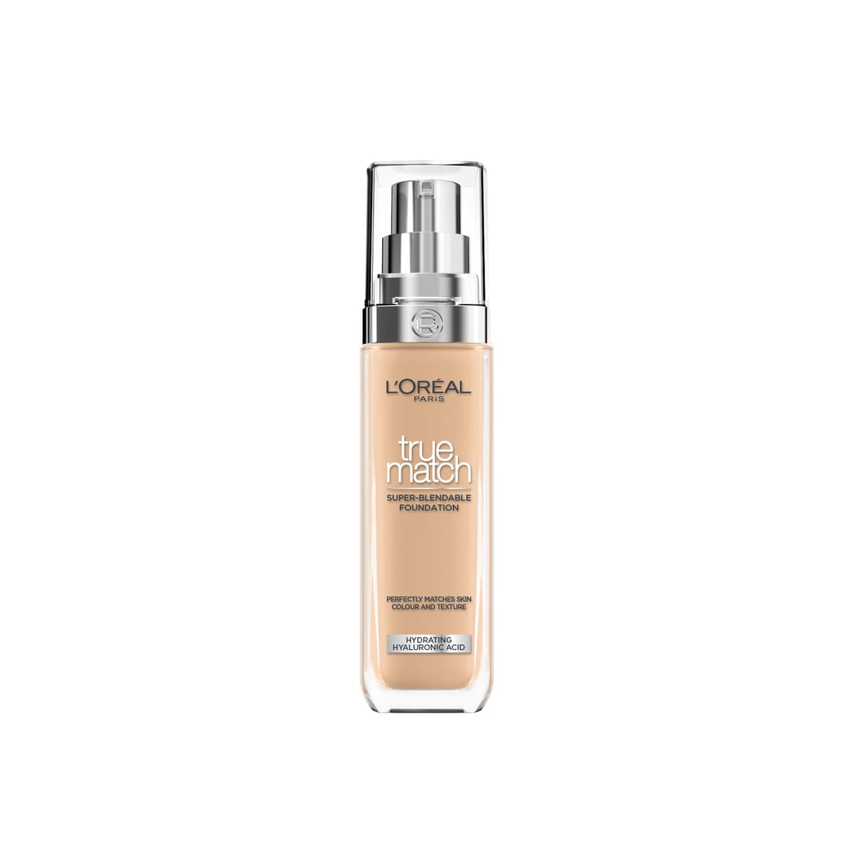Base de maquillaje líquida L'Oreal Paris True Match, cuidado de la piel con infusión de hialurónico