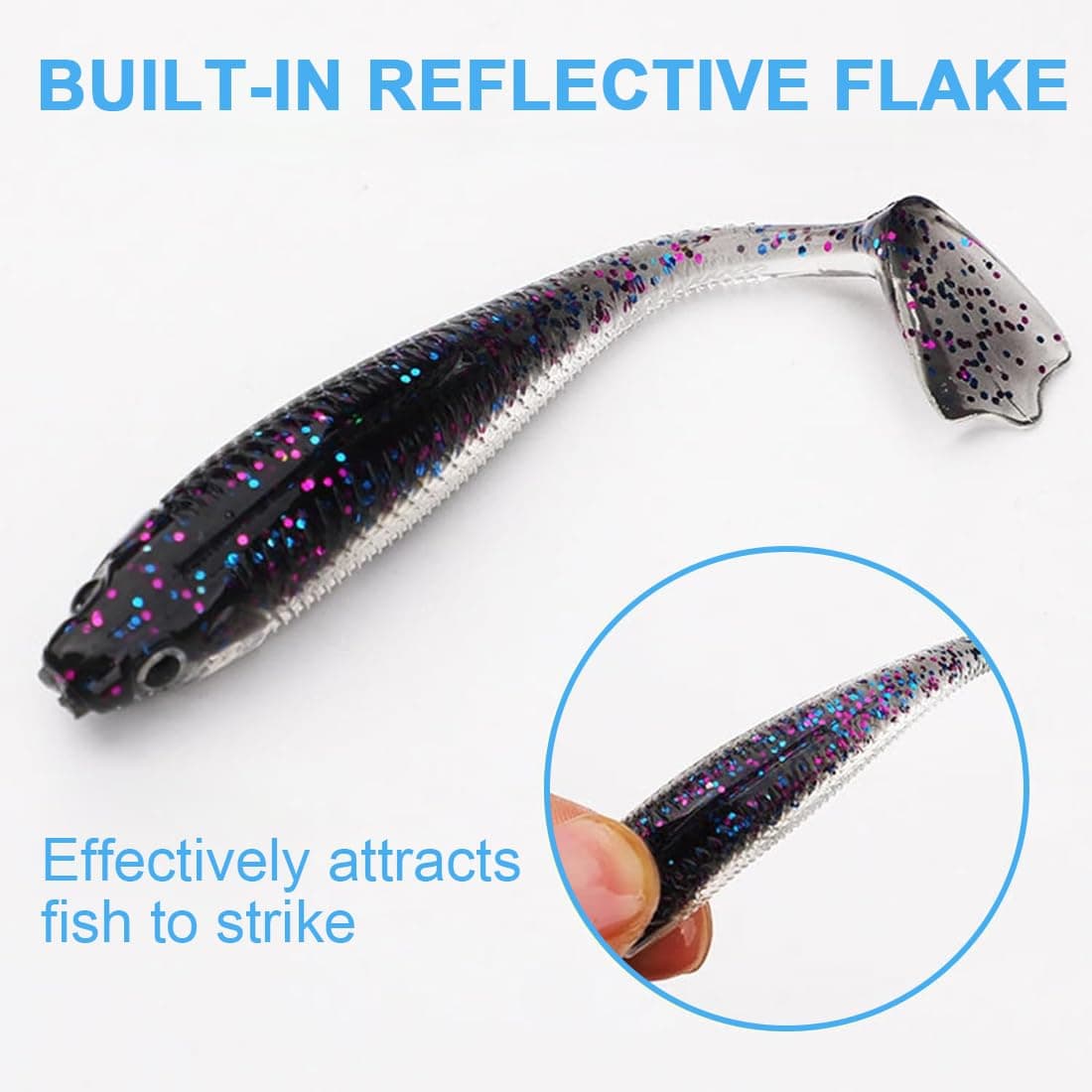 8 Piezas Jigs Señuelos De Pesca Que Se Hunden De Metal, Pesca Con Señuelos Blandos De Cola En T, Adecuado Tanto Para Agua Dulce Como Salada — view 4